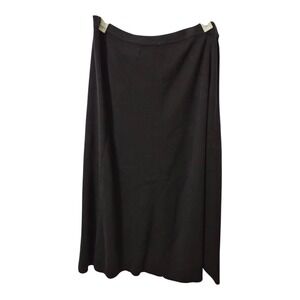 Linea by Louis Dell'Olio Black Knit A-Line Midi Skirt Womens Size 2X